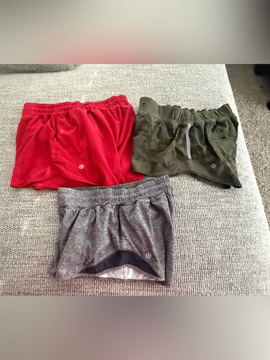 lululemon athletica Pants - lululemon athletica Women's Athletic Shorts - Red, Olive Green, Heather Gray